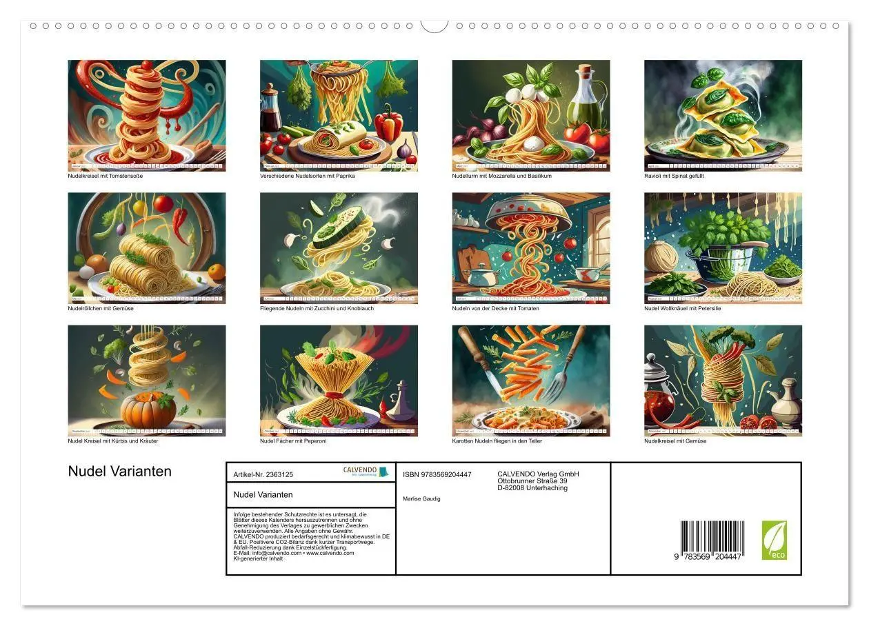 Bild: 9783569204447 | Nudel Varianten (hochwertiger Premium Wandkalender 2027 DIN A2...