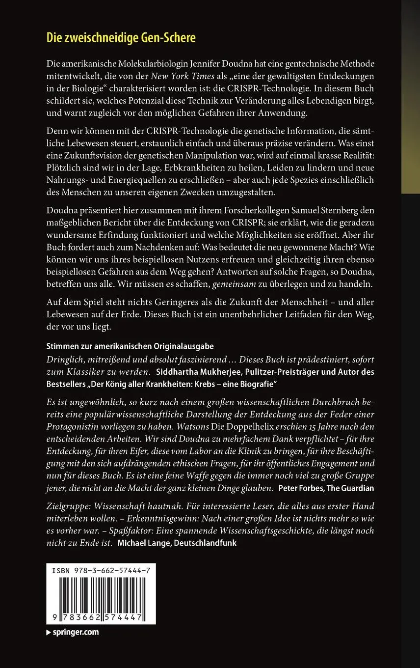 Rückseite: 9783662574447 | Eingriff in die Evolution | Jennifer A. Doudna (u. a.) | Buch | xxvi