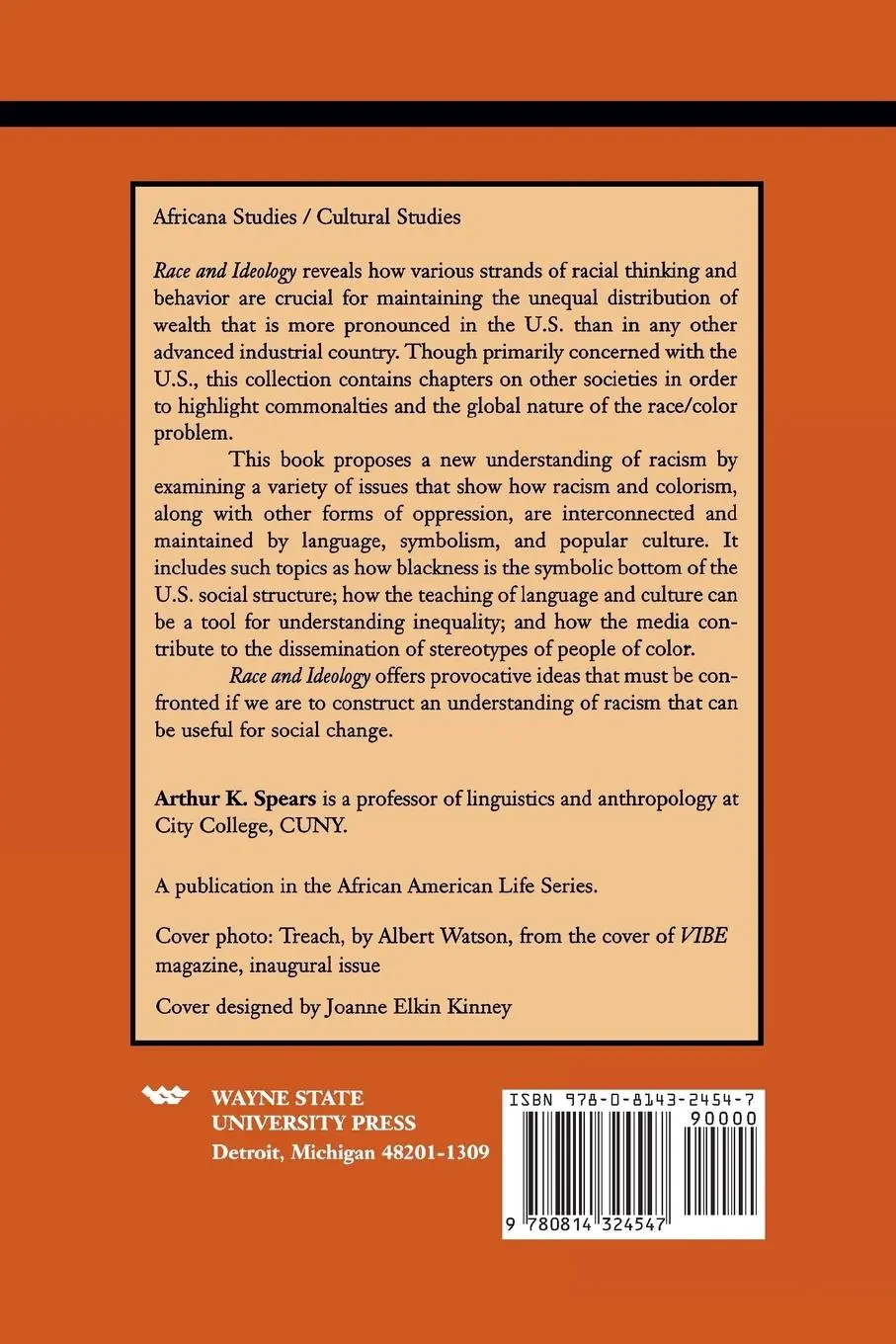 Rückseite: 9780814324547 | Race and Ideology | Language, Symbolism, and Popular Culture | Spears