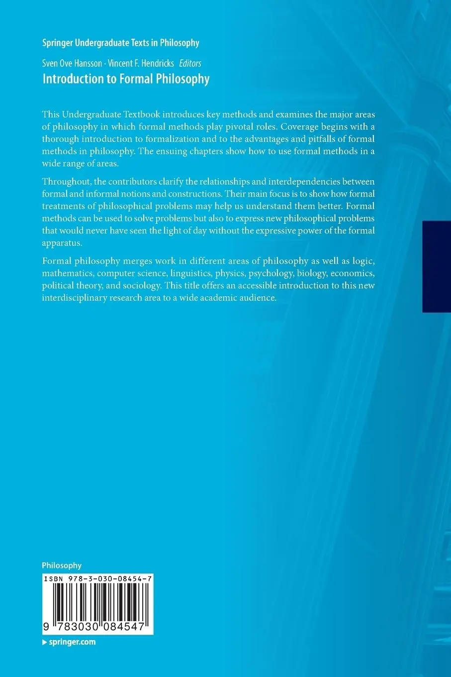 Rückseite: 9783030084547 | Introduction to Formal Philosophy | Sven Ove Hansson (u. a.) | Buch