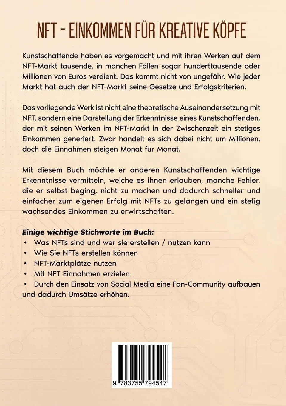 Rückseite: 9783755794547 | NFT - Einkommen für kreative Köpfe | Pio X. Perduto | Taschenbuch