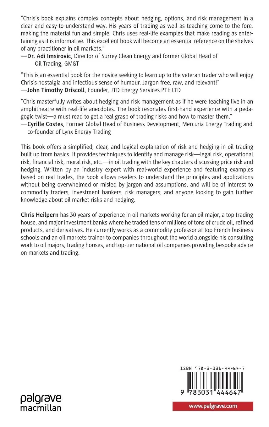 Rückseite: 9783031444647 | Understanding Risk Management and Hedging in Oil Trading | Heilpern
