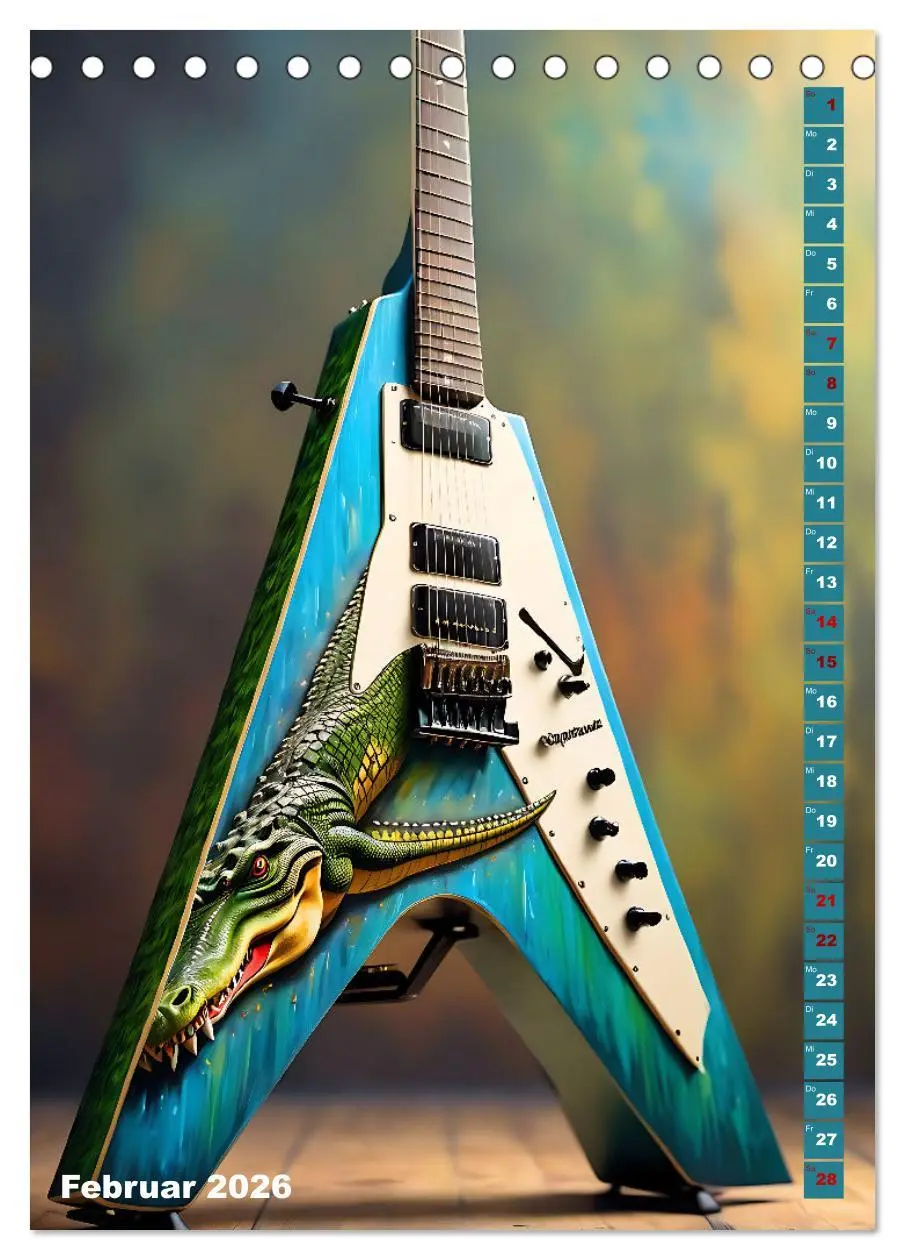 Bild: 9783516264647 | Traumhafte Gitarren (Tischkalender 2026 DIN A5 hoch), CALVENDO...