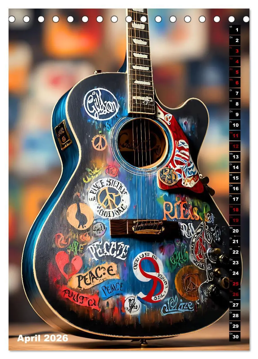 Bild: 9783516264647 | Traumhafte Gitarren (Tischkalender 2026 DIN A5 hoch), CALVENDO...