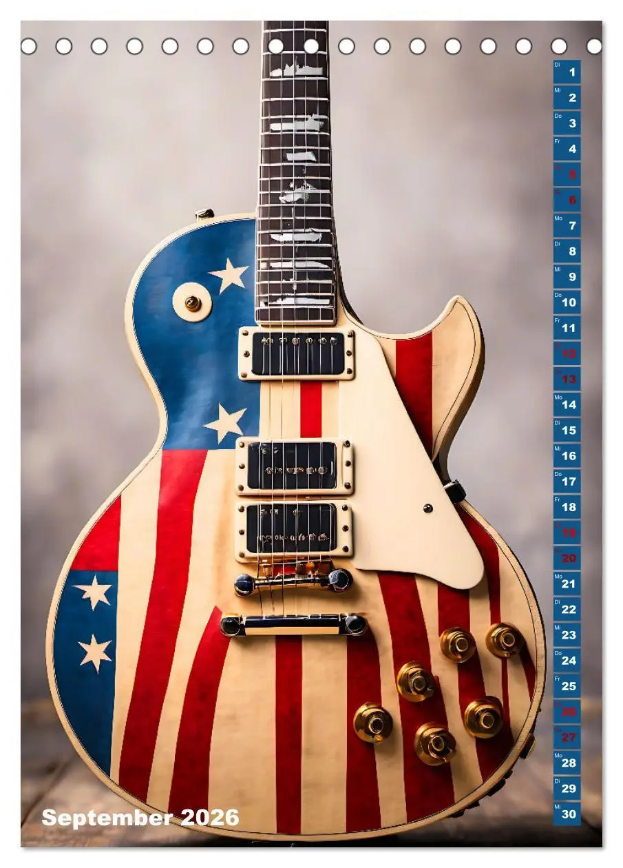 Bild: 9783516264647 | Traumhafte Gitarren (Tischkalender 2026 DIN A5 hoch), CALVENDO...