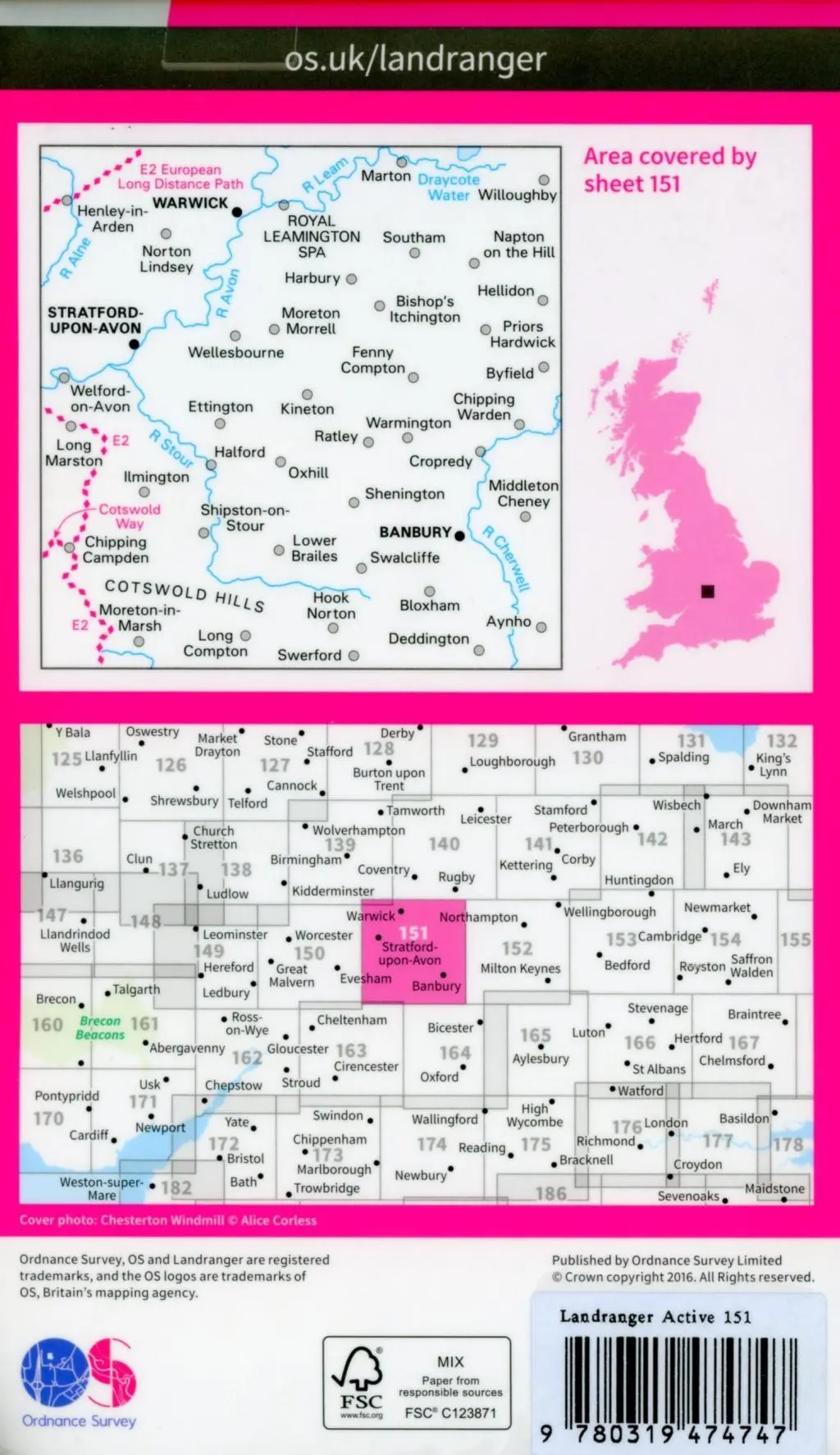 Bild: 9780319474747 | Stratford-Upon-Avon, Warwick &amp; Banbury | Ordnance Survey | Englisch