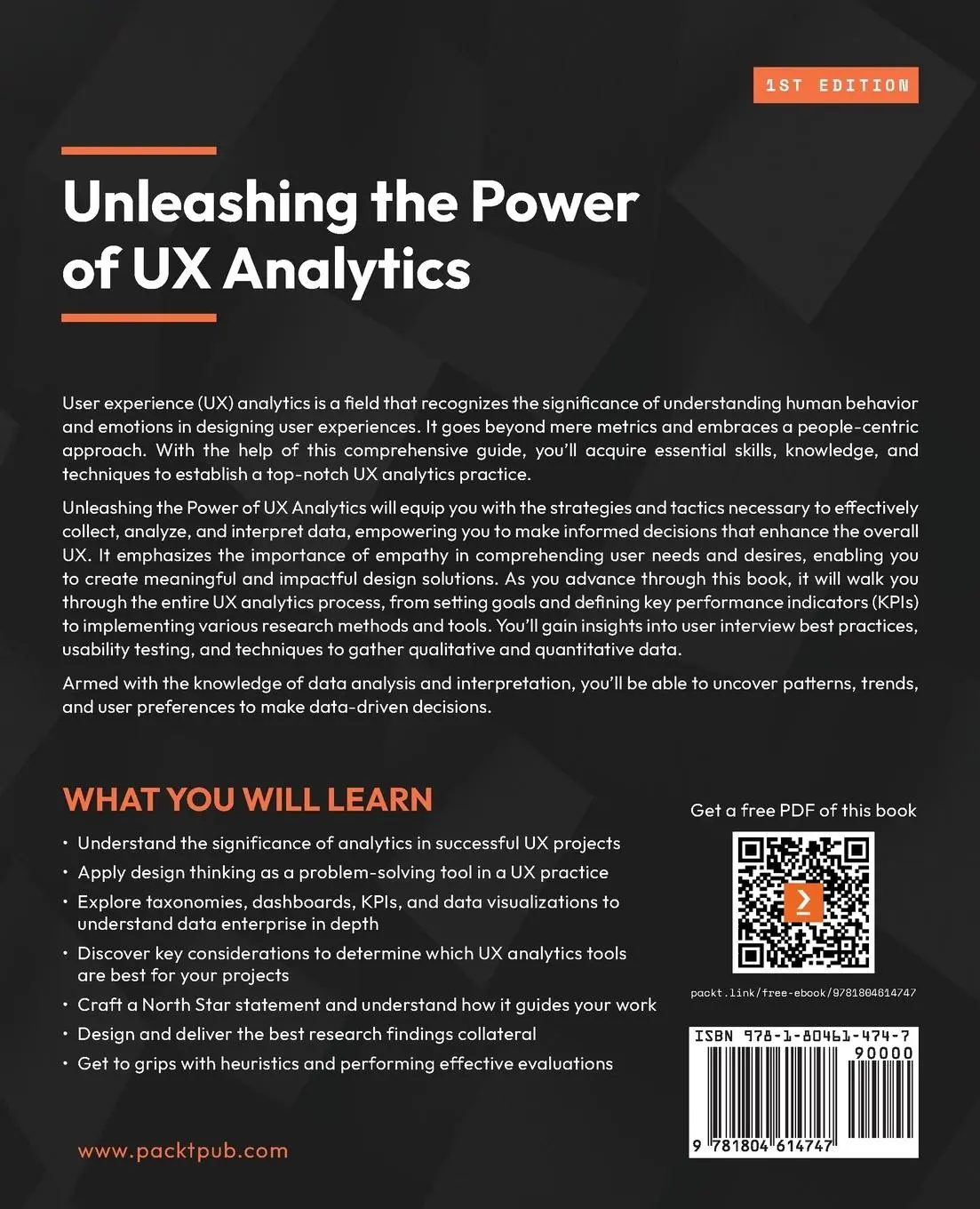Rückseite: 9781804614747 | Unleashing the Power of UX Analytics | Jeff Hendrickson | Taschenbuch
