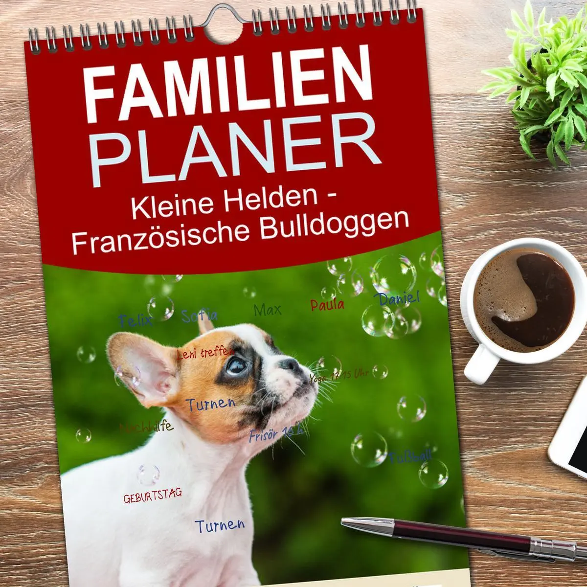 Bild: 9783516494747 | Familienplaner 2026 - Kleine Helden - Französische Bulldoggen mit 5...