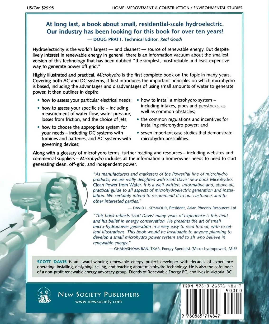 Rückseite: 9780865714847 | Microhydro | Clean Power from Water | Scott Davis | Taschenbuch | 2003