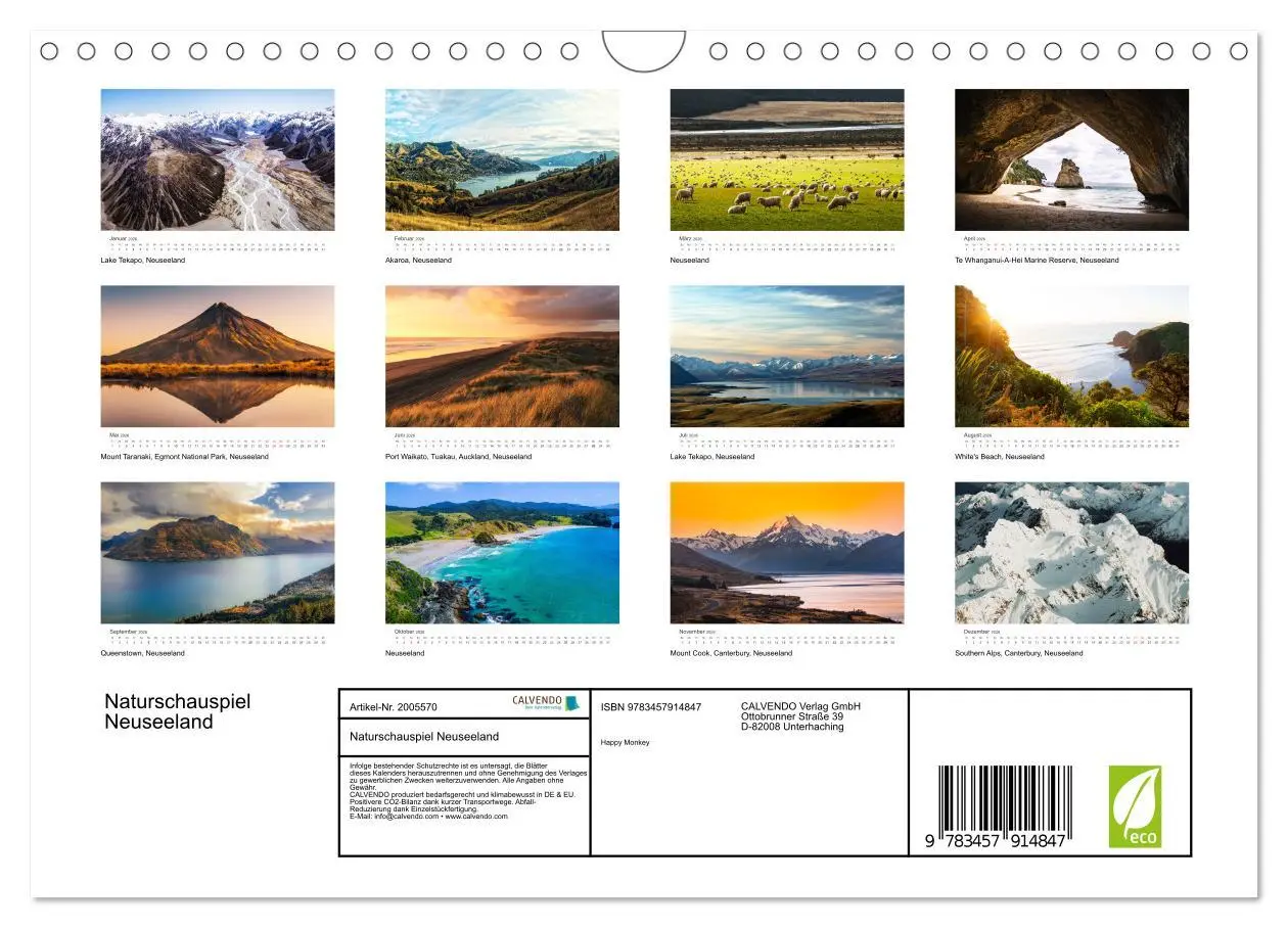 Bild: 9783457914847 | Naturschauspiel Neuseeland (Wandkalender 2026 DIN A4 quer),...