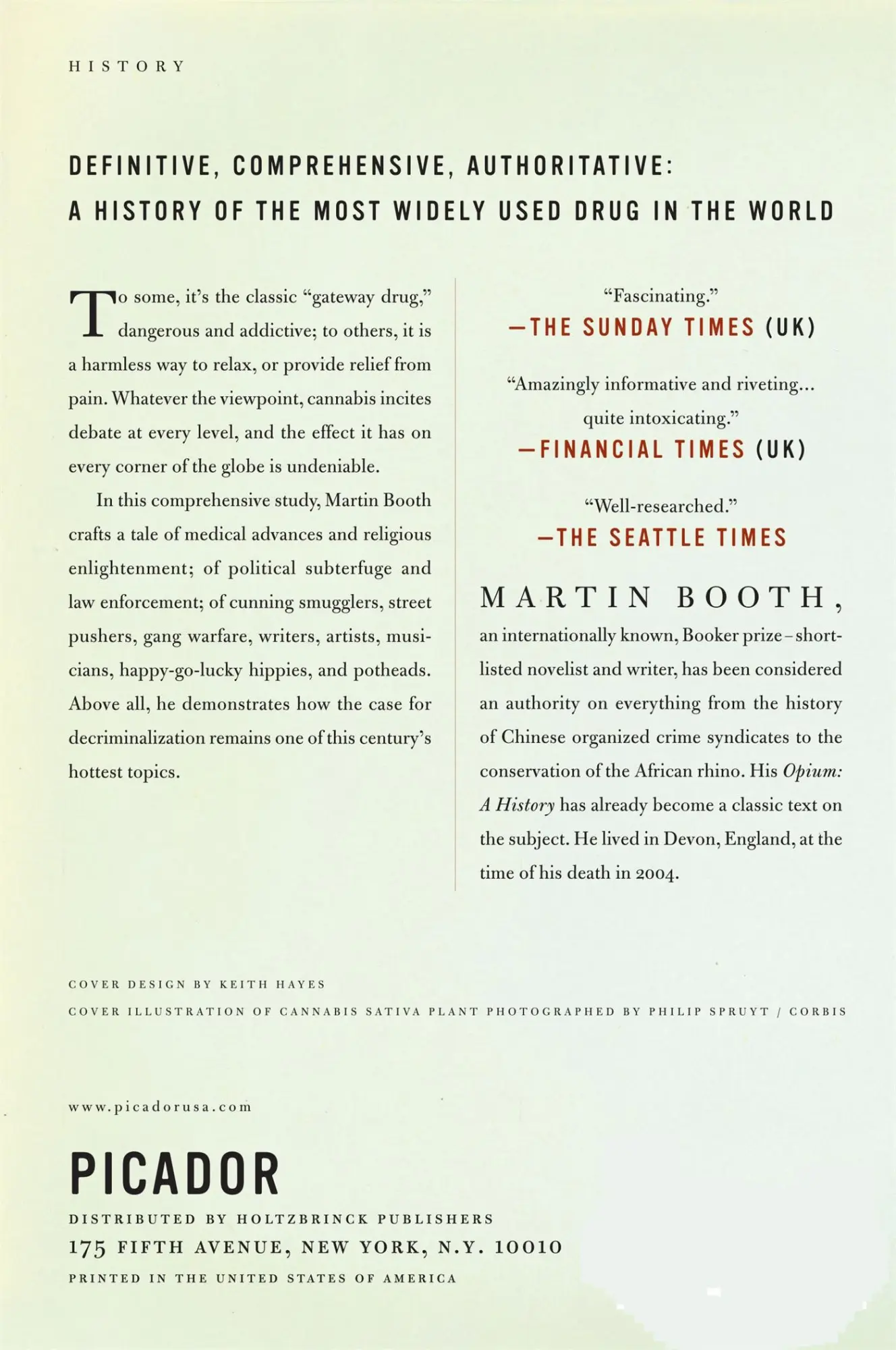 Rückseite: 9780312424947 | Cannabis | A History | Martin Booth (u. a.) | Taschenbuch | Englisch