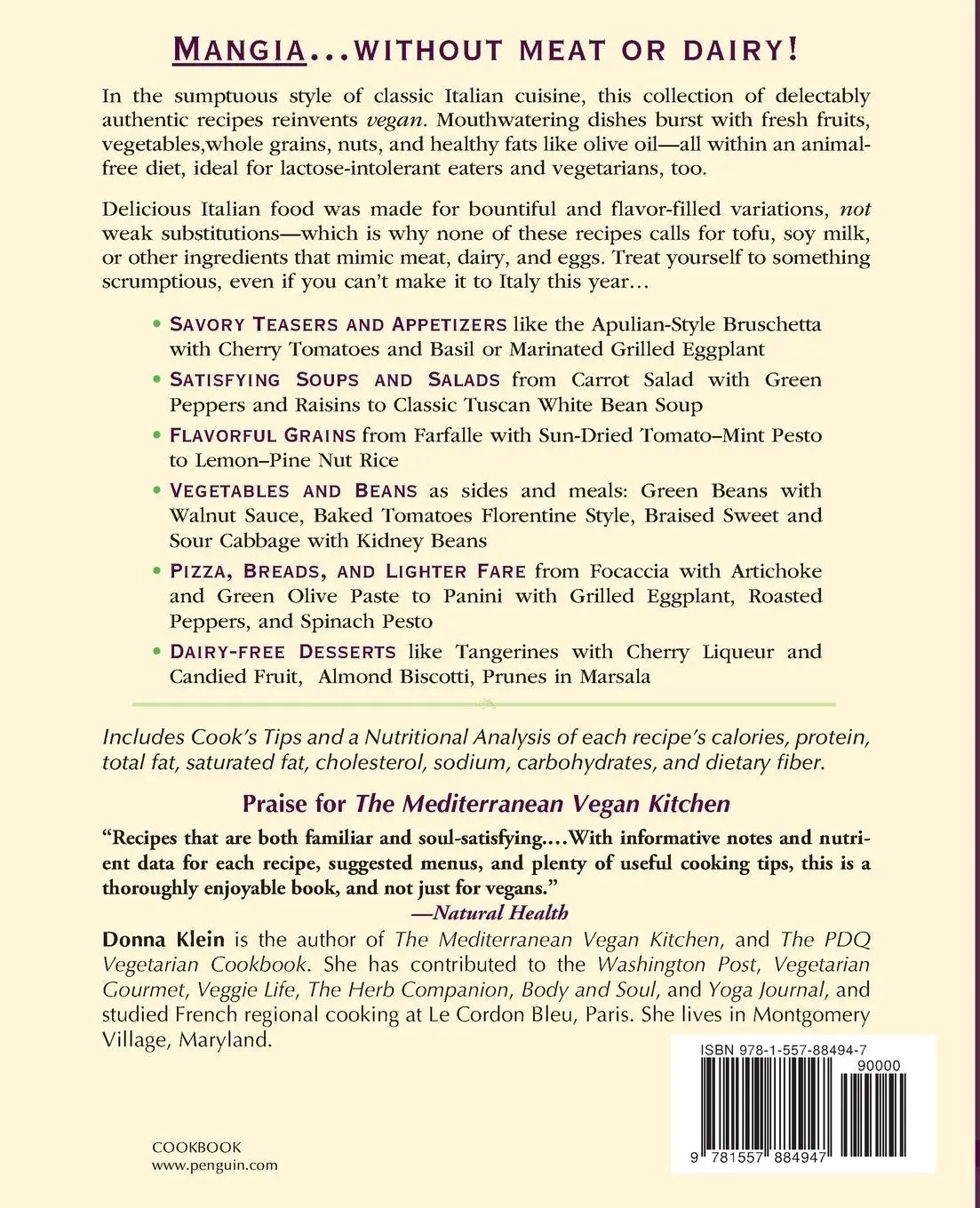 Rückseite: 9781557884947 | Vegan Italiano | Donna Klein | Taschenbuch | Englisch | 2006