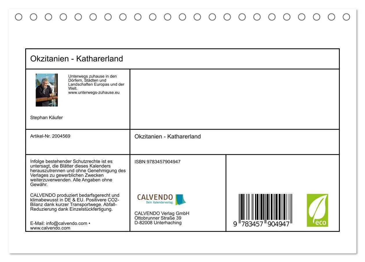 Bild: 9783457904947 | Okzitanien - Katharerland (Tischkalender 2026 DIN A5 quer),...