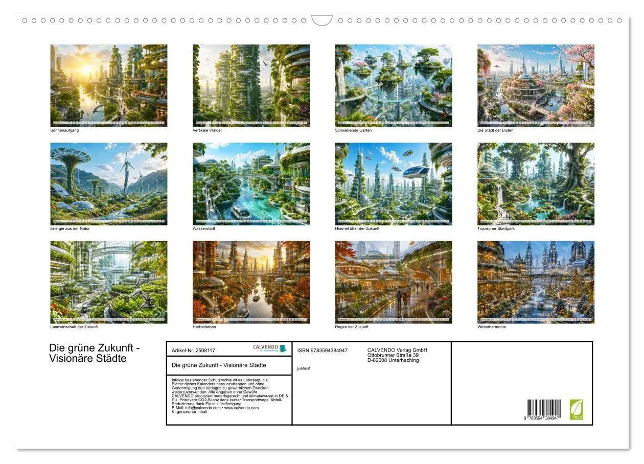 Bild: 9783594384947 | Die grüne Zukunft - Visionäre Städte (Wandkalender 2027 DIN A2...