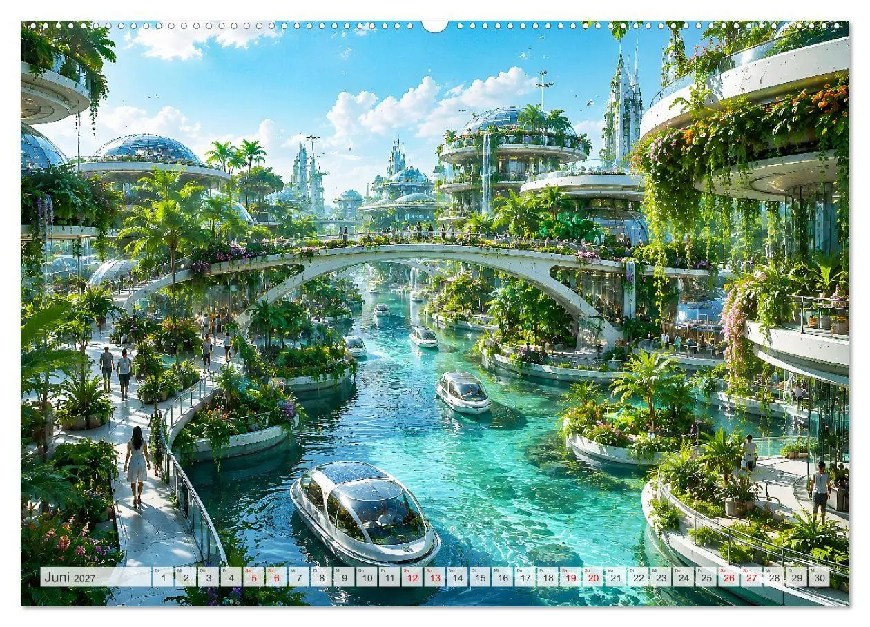 Bild: 9783594384947 | Die grüne Zukunft - Visionäre Städte (Wandkalender 2027 DIN A2...