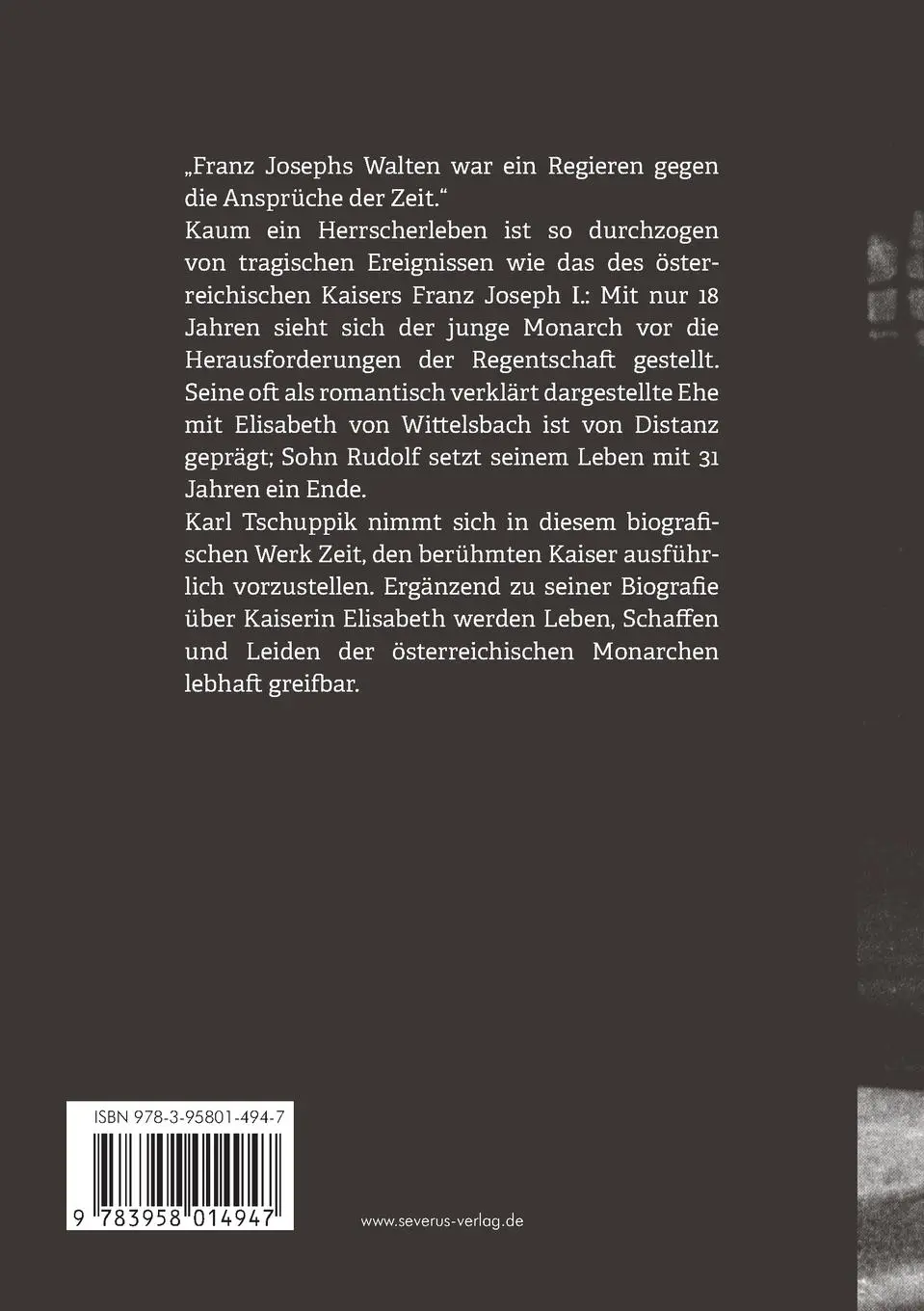 Rückseite: 9783958014947 | Franz Joseph I.: der Untergang eines Reiches | Karl Tschuppik | Buch