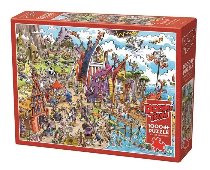 Cover: 625012445047 | COBBLE HILL PUZZLES - Verrücktes Wikingerdorf 1000 Teile | Spiel