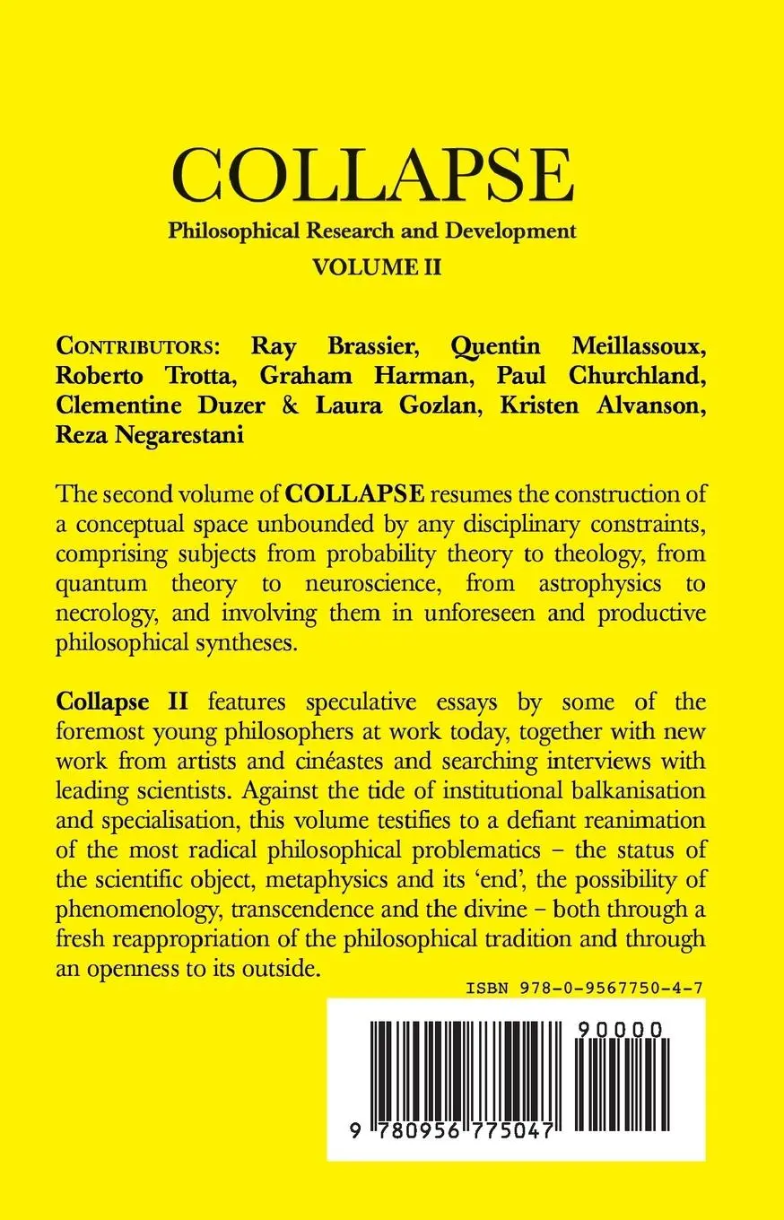 Rückseite: 9780956775047 | Collapse, Volume 2 | Speculative Realism | Robin Mackay | Taschenbuch