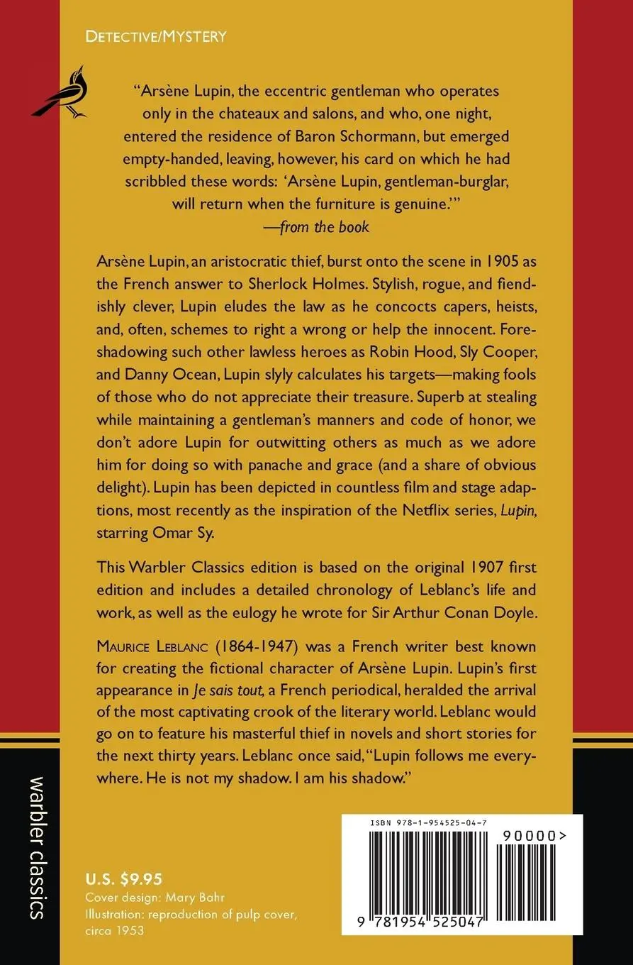 Rückseite: 9781954525047 | Arsène Lupin, Gentleman-Burglar (Warbler Classics) | Maurice Leblanc