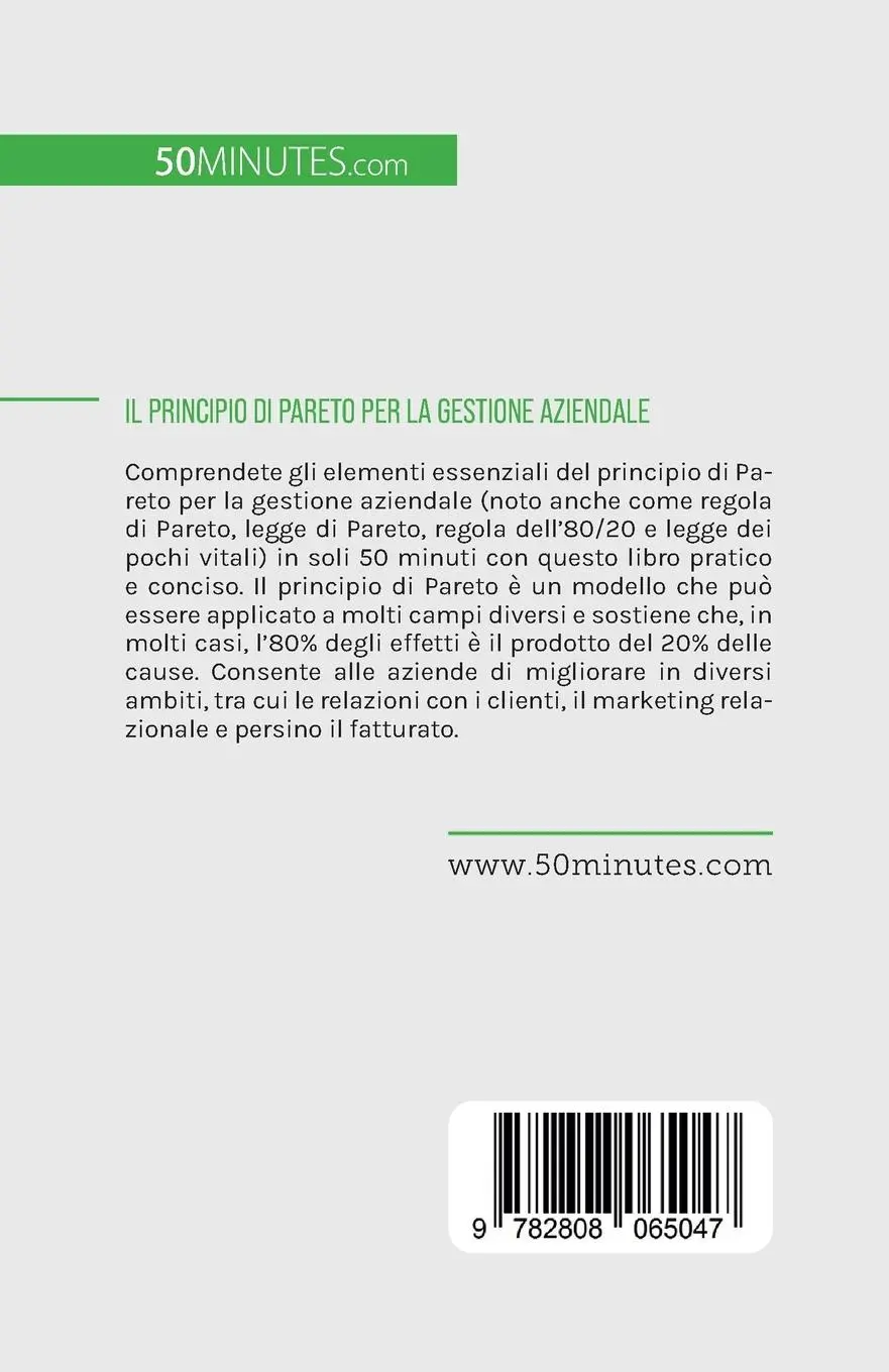 Rückseite: 9782808065047 | Il principio di Pareto per la gestione aziendale | Antoine Delers