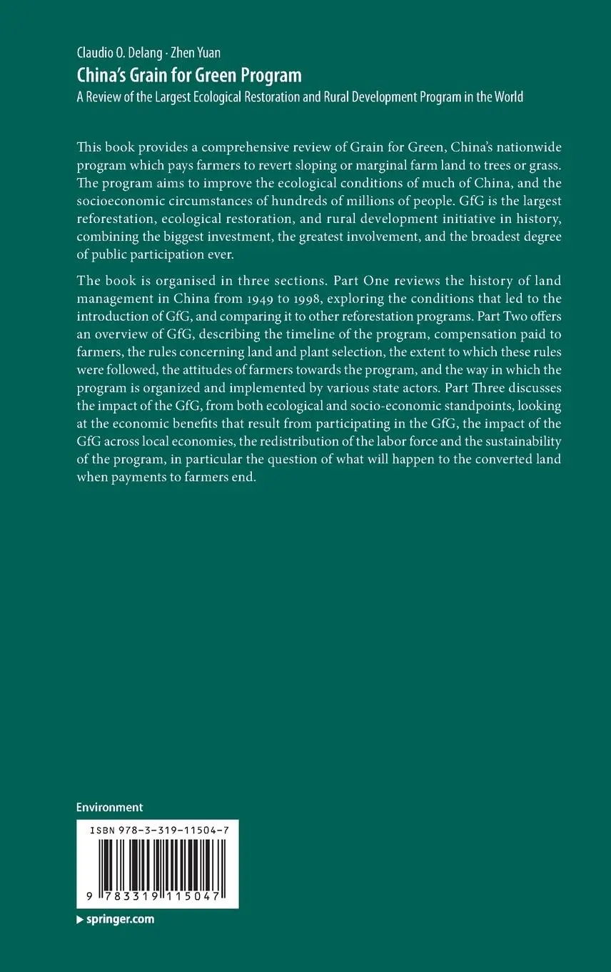Rückseite: 9783319115047 | China's Grain for Green Program | Zhen Yuan (u. a.) | Buch | xx | 2014