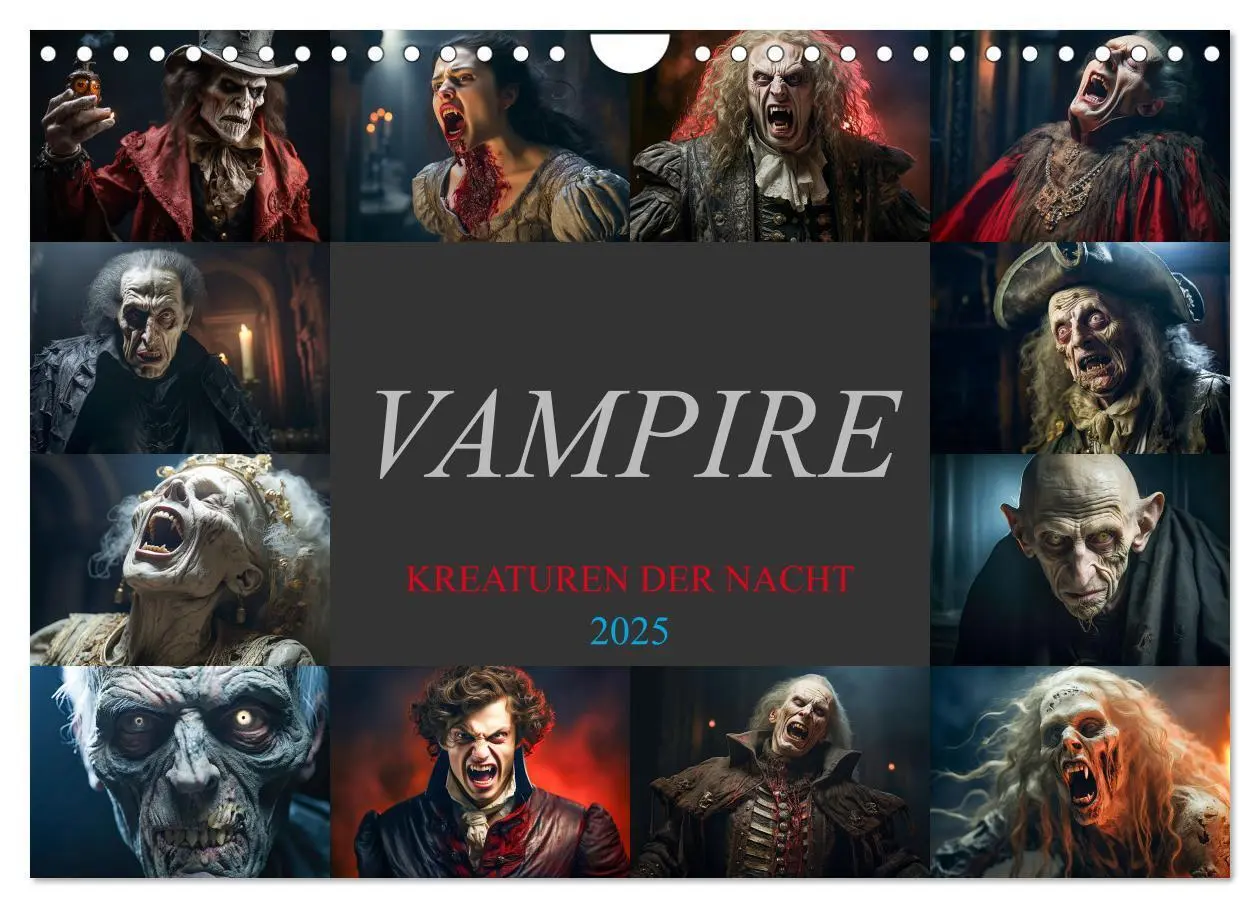 Cover: 9783383855047 | Vampire - Kreaturen der Nacht (Wandkalender 2025 DIN A4 quer),...