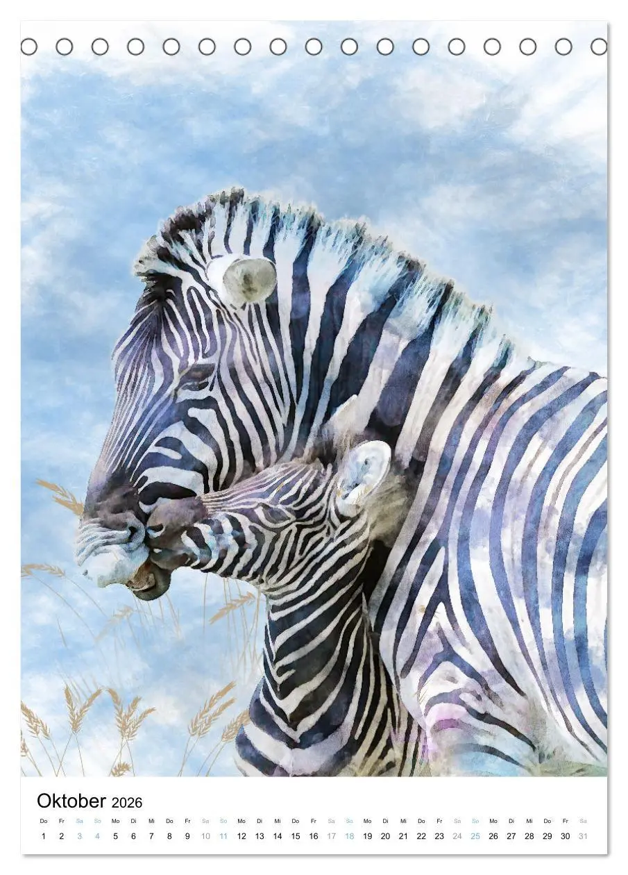 Bild: 9783516365047 | Afrikas Tierwelt - wie gemalt (Tischkalender 2026 DIN A5 hoch),...