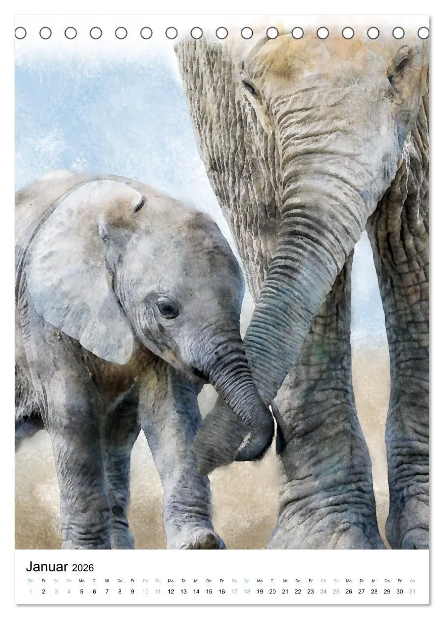 Bild: 9783516365047 | Afrikas Tierwelt - wie gemalt (Tischkalender 2026 DIN A5 hoch),...