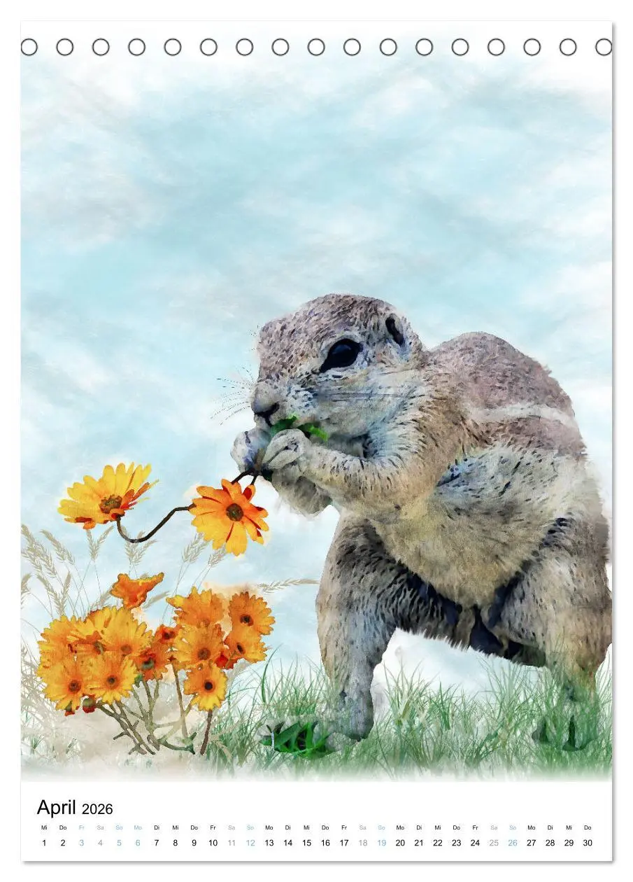 Bild: 9783516365047 | Afrikas Tierwelt - wie gemalt (Tischkalender 2026 DIN A5 hoch),...