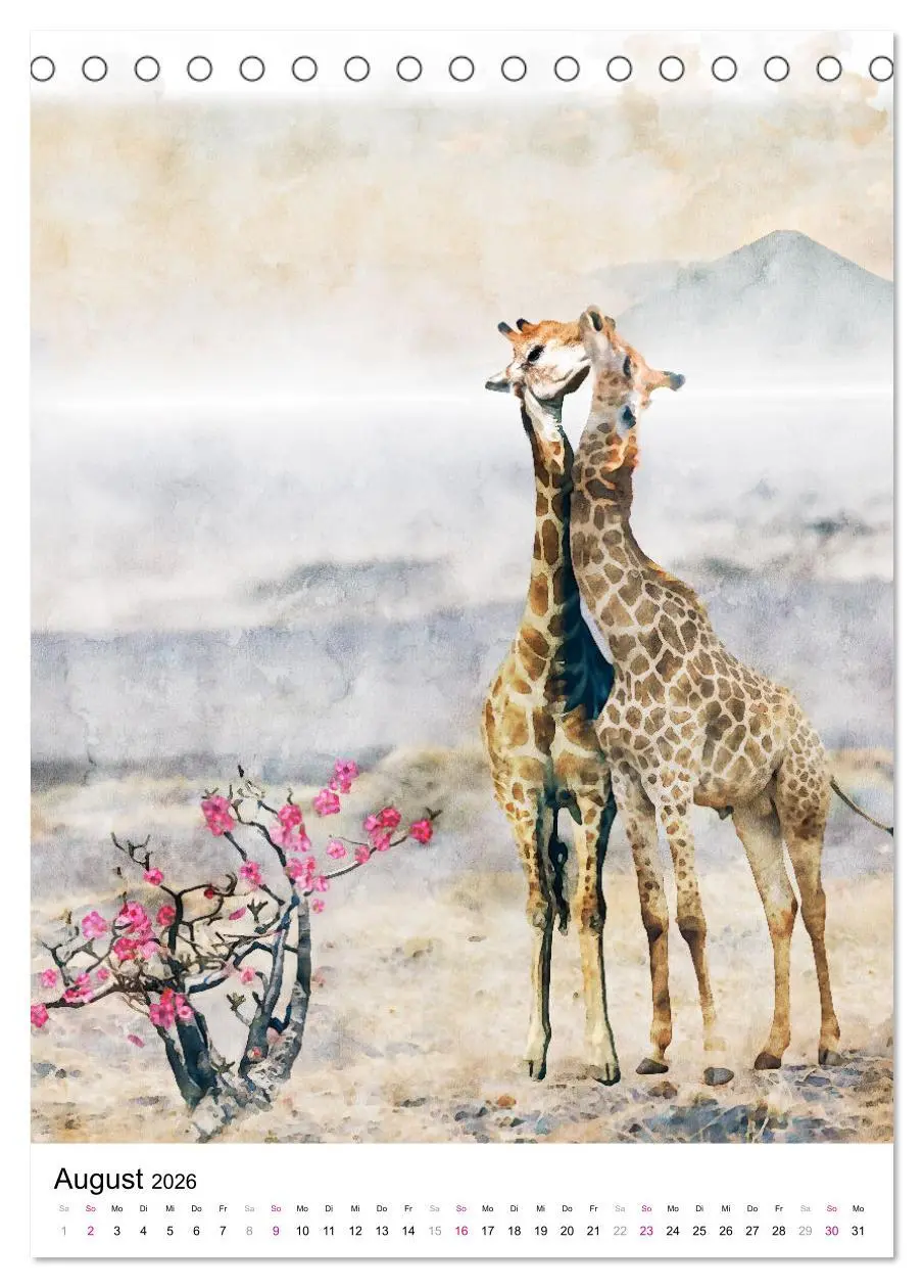 Bild: 9783516365047 | Afrikas Tierwelt - wie gemalt (Tischkalender 2026 DIN A5 hoch),...
