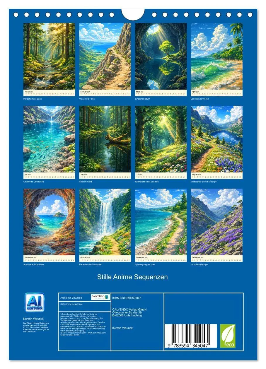 Bild: 9783594345047 | Stille Anime Sequenzen (Wandkalender 2027 DIN A4 hoch), CALVENDO...