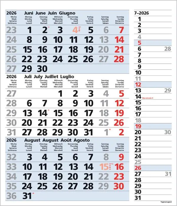 Bild: 9783731885047 | 3-Monats-Planer Combi Blau 2026 | Verlag Korsch | Kalender | 12 S.