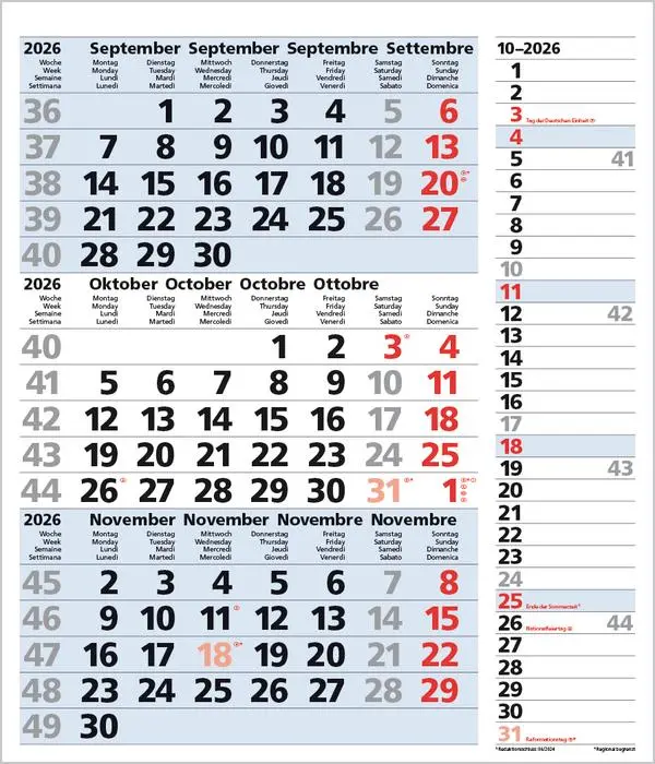 Bild: 9783731885047 | 3-Monats-Planer Combi Blau 2026 | Verlag Korsch | Kalender | 12 S.