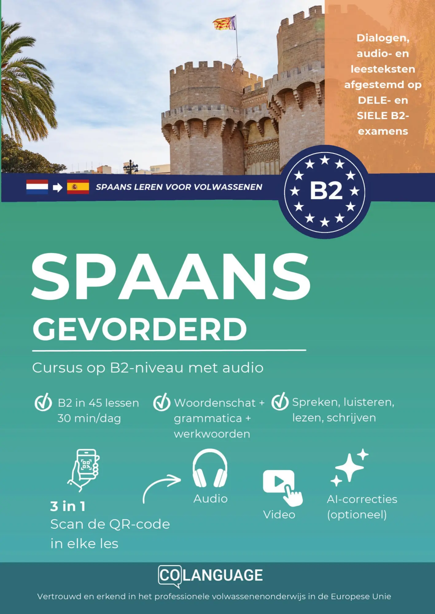 Cover: 9791388475047 | Spaans leren B2 gevorderd. Cursus op B2-niveau met audio | Academy