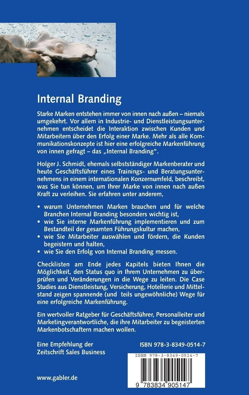 Rückseite: 9783834905147 | Internal Branding | Holger Schmidt | Buch | x | Deutsch | 2007