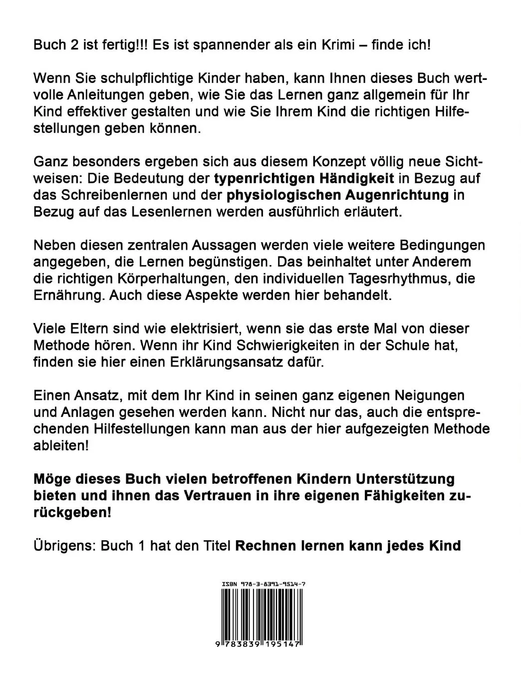 Rückseite: 9783839195147 | Schreiben und lesen lernen kann jedes Kind - wenn man seinen...