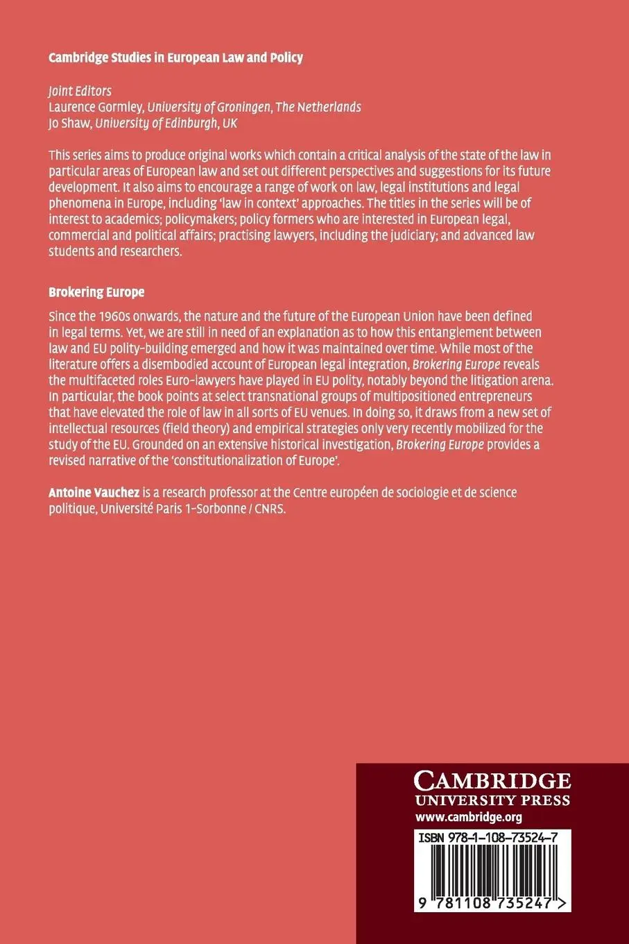 Rückseite: 9781108735247 | Brokering Europe | Antoine Vauchez | Taschenbuch | Englisch | 2018
