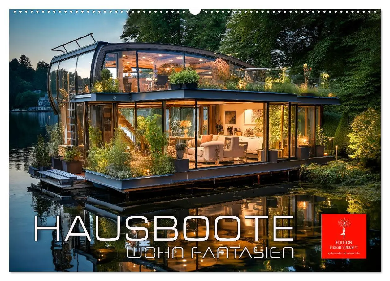 Cover: 9783457495247 | Hausboote Wohn Fantasien (Wandkalender 2026 DIN A2 quer), CALVENDO...