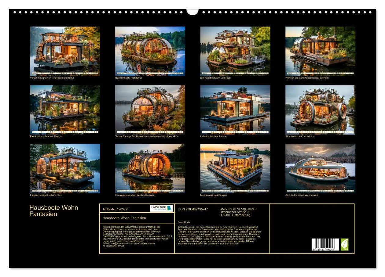 Bild: 9783457495247 | Hausboote Wohn Fantasien (Wandkalender 2026 DIN A2 quer), CALVENDO...
