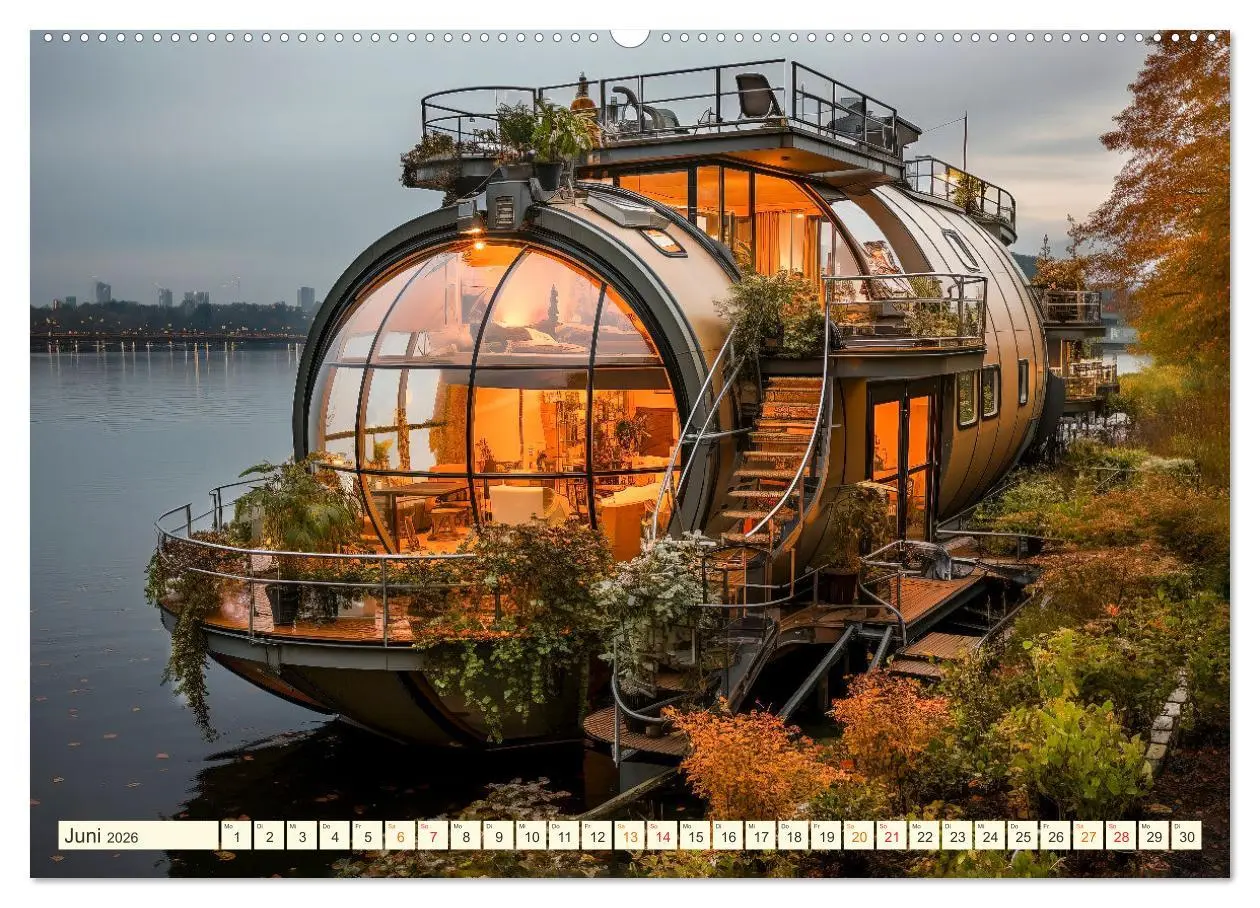 Bild: 9783457495247 | Hausboote Wohn Fantasien (Wandkalender 2026 DIN A2 quer), CALVENDO...