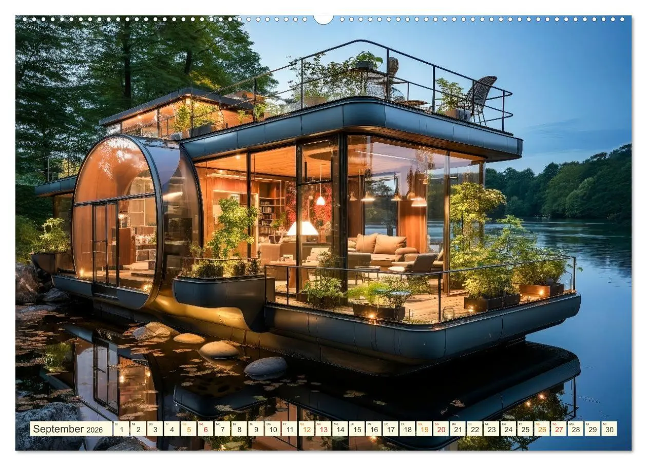 Bild: 9783457495247 | Hausboote Wohn Fantasien (Wandkalender 2026 DIN A2 quer), CALVENDO...