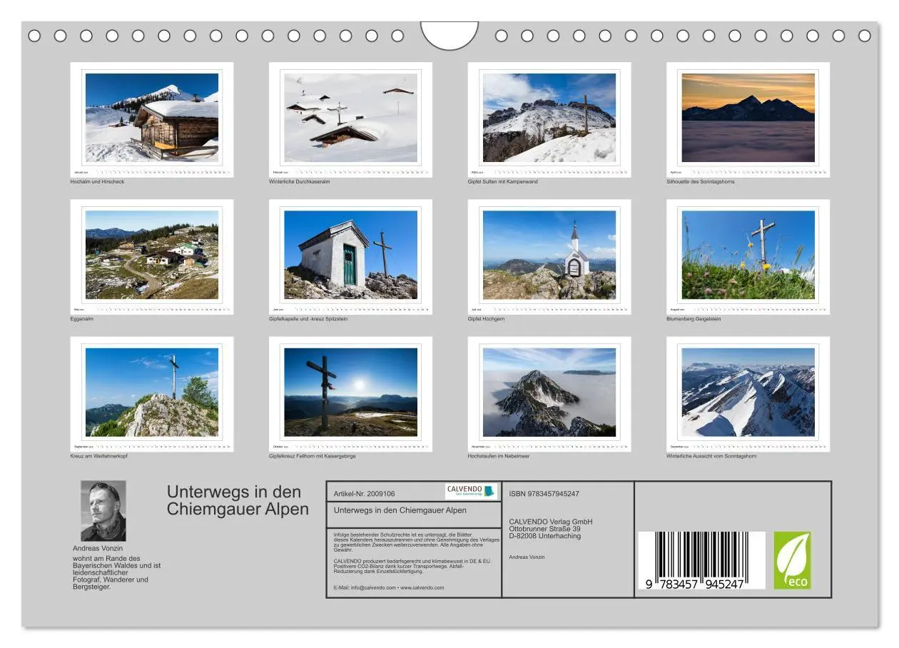 Bild: 9783457945247 | Unterwegs in den Chiemgauer Alpen (Wandkalender 2026 DIN A4 quer),...