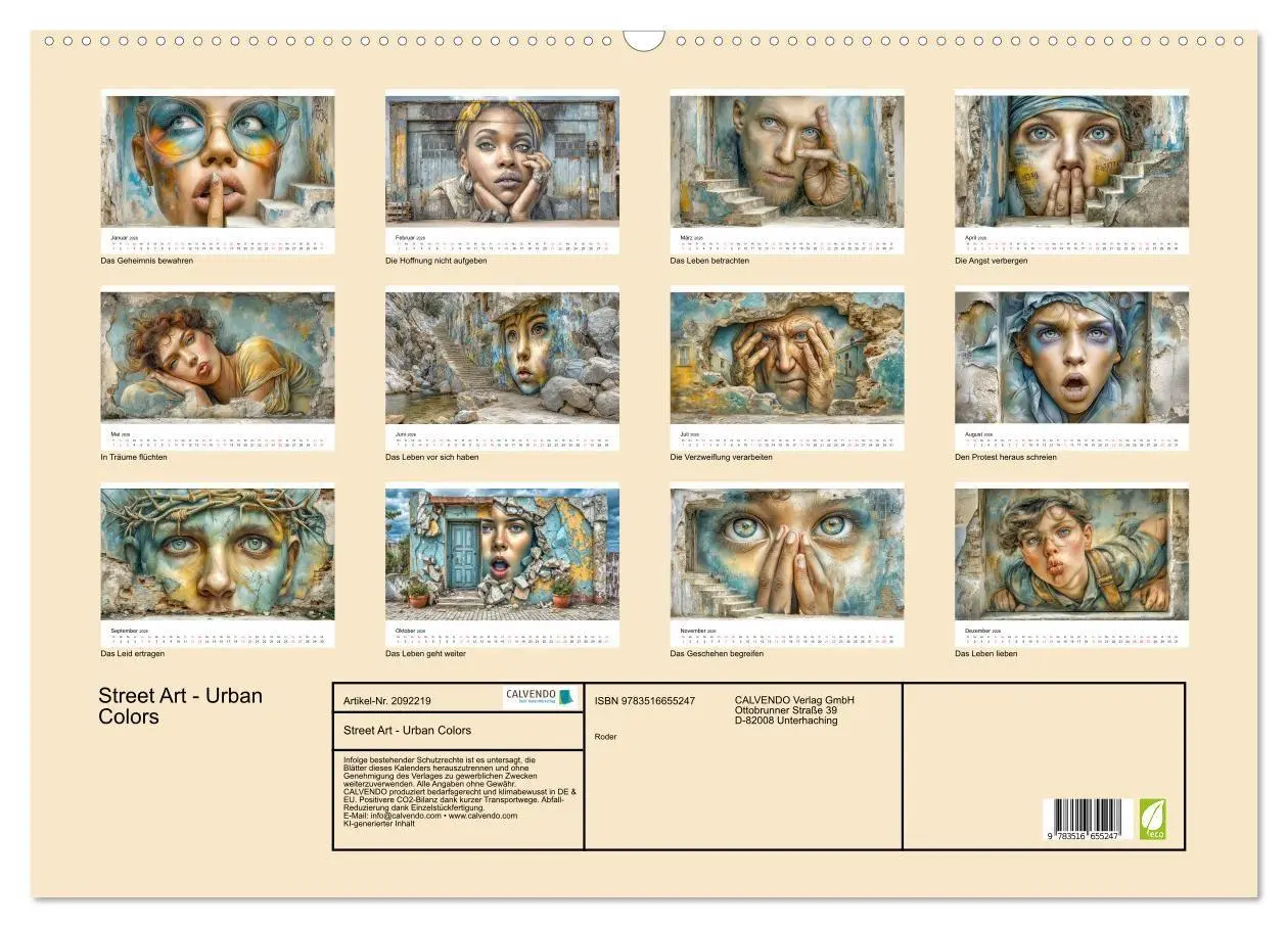 Bild: 9783516655247 | Street Art - Urban Colors (Wandkalender 2026 DIN A2 quer), CALVENDO...