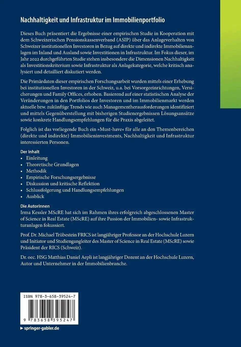 Rückseite: 9783658395247 | Nachhaltigkeit und Infrastruktur im Immobilienportfolio | Taschenbuch