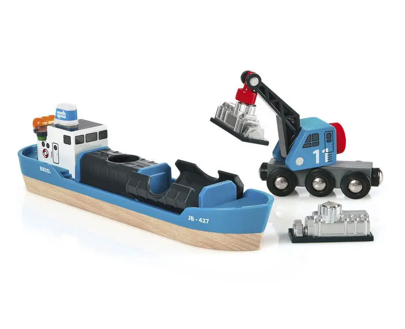 Bild: 7312350335347 | Containerschiff mit Kranwagen | BRIO® | In Buntkarton | Spiel | 2017