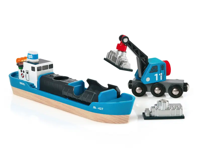Bild: 7312350335347 | Containerschiff mit Kranwagen | BRIO® | In Buntkarton | Spiel | 2017