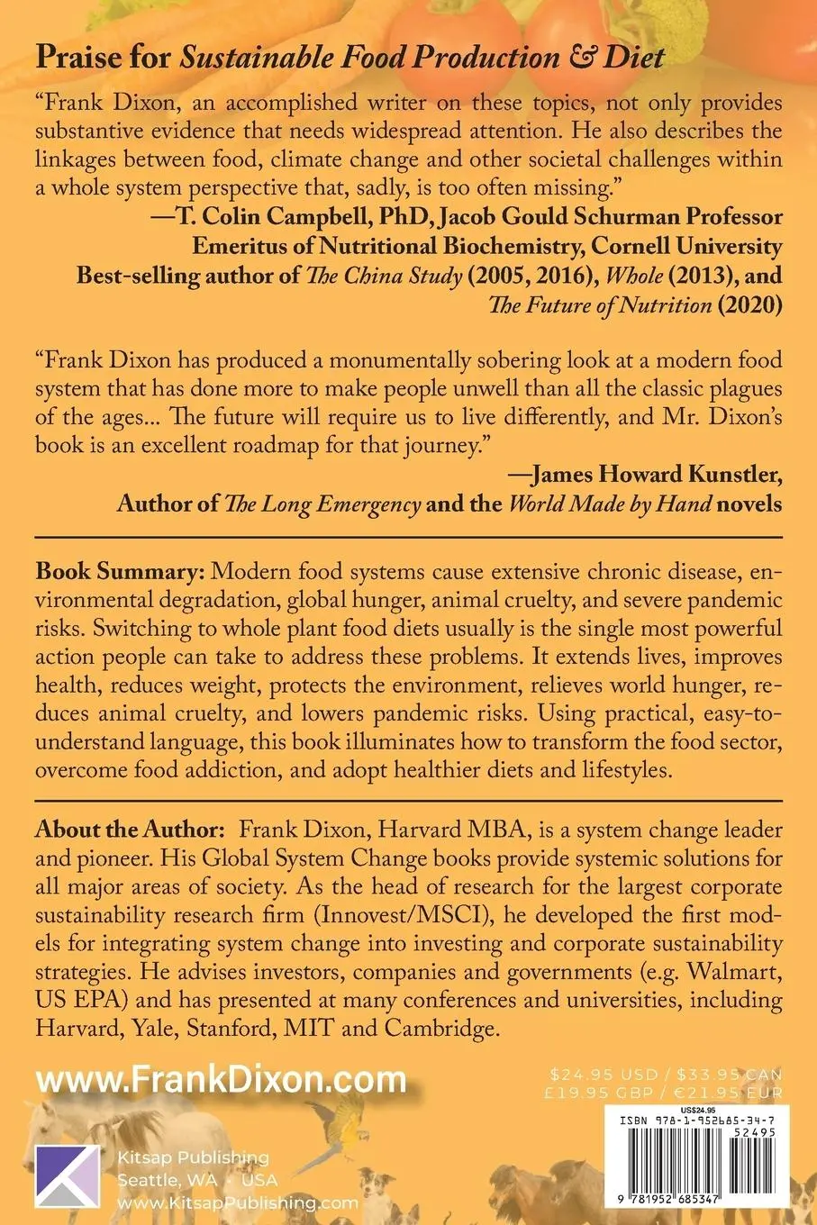 Rückseite: 9781952685347 | Sustainable Food Production and Diet | Frank Dixon | Taschenbuch