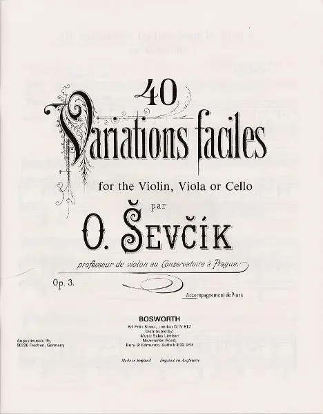 Cover: 9783865435347 | 40 Variations Faciles | for the Violin, Viola or Cello | Otakar Sevcik