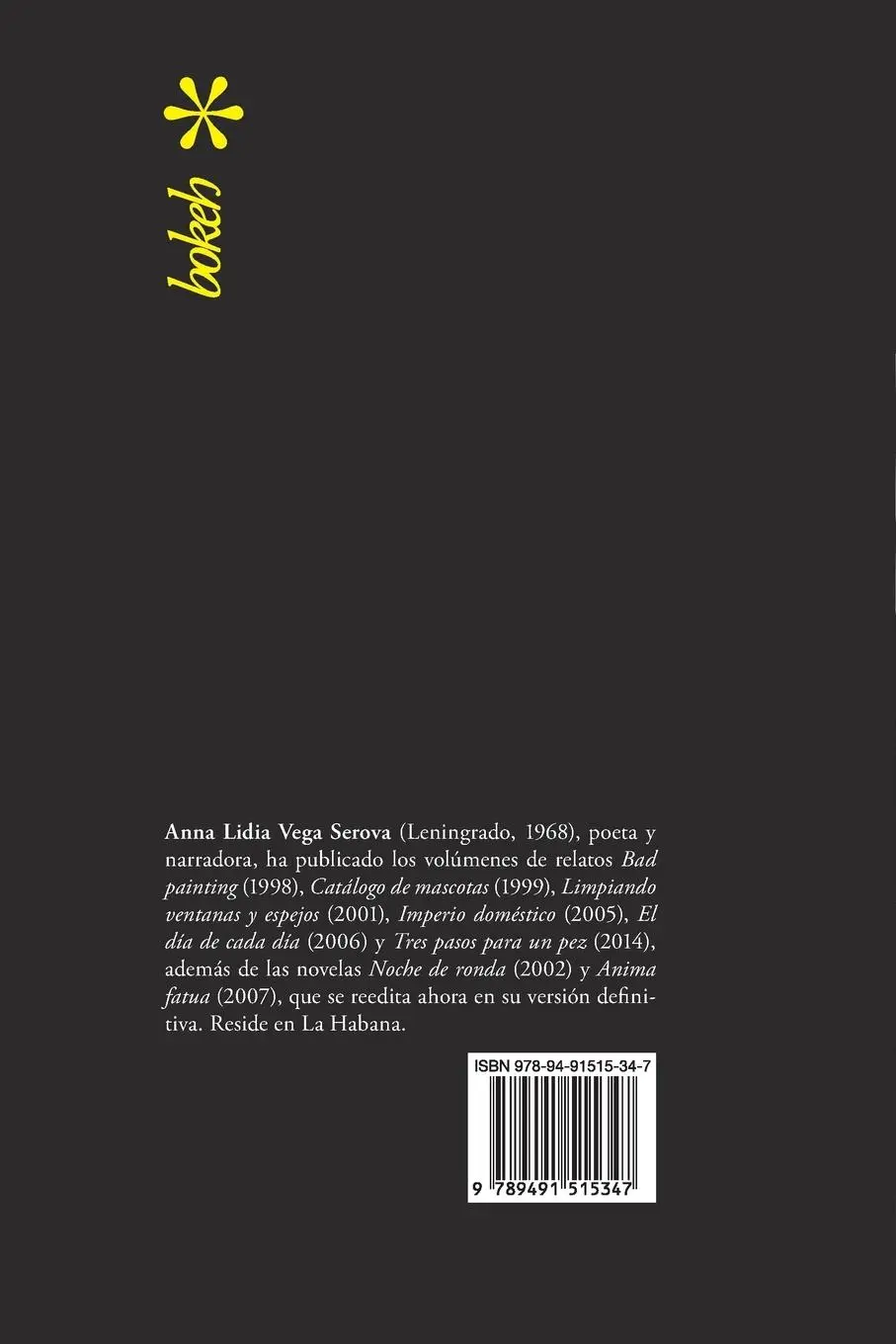 Rückseite: 9789491515347 | Anima fatua | Anna Lidia Vega Serova | Taschenbuch | Spanisch | 2018