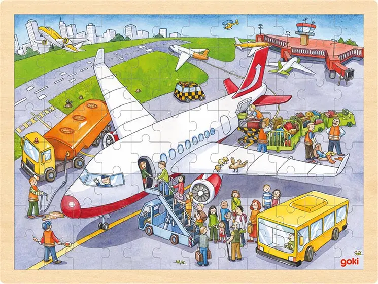 Cover: 4013594575447 | Goki 57544 - Einlegepuzzle Auf dem Flughafen | Puzzle | 57544 | 2020